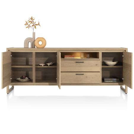 Nystead, buffet 240 cm. - 3-portes + 2-tiroirs + 1-niche (+ LED) - Henders and Hazel