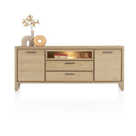 Nystead, buffet 180 cm. - 2-portes + 2-tiroirs + 1-niche (+ LED) - Henders and Hazel