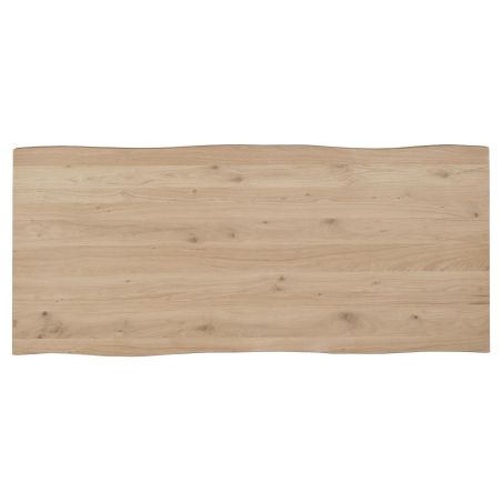 Nyborg, table 200 x 100 cm - plateau avec bords effet tronc d'abre - pied bois central - Henders and Hazel