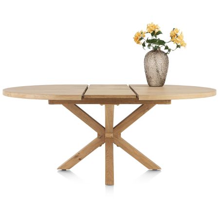 Nyborg, table à rallonge 150 (+ 40) x 130 cm - ovale - pied bois central - Henders and Hazel