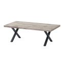 Table basse 130 cm CONSTANCE avec pieds X en métal