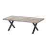 Table basse 130 cm CONSTANCE avec pieds X en métal