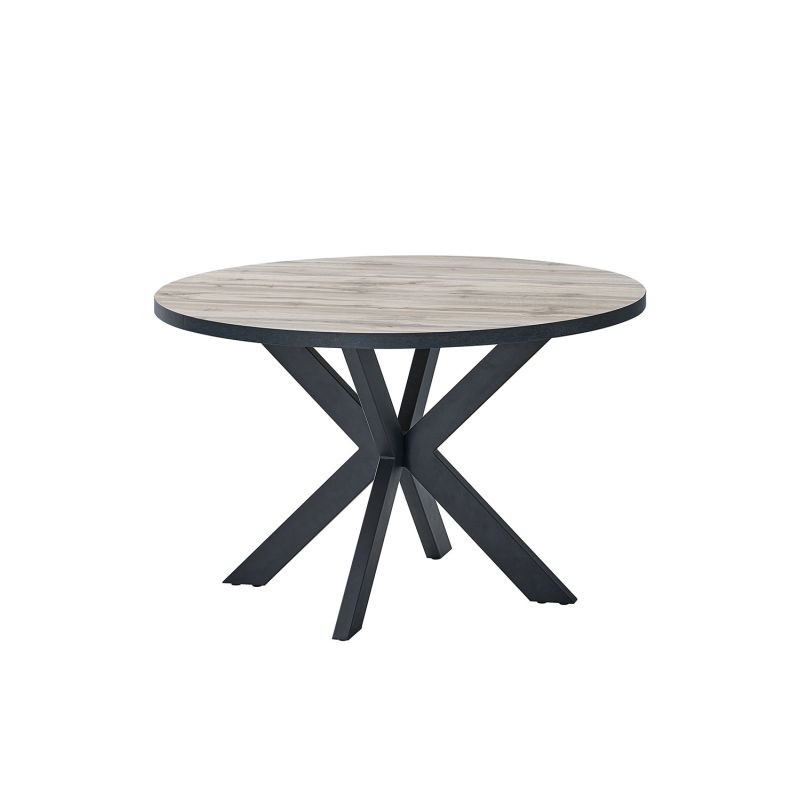 Table ronde CONSTANCE 120 cm avec pied central en métal