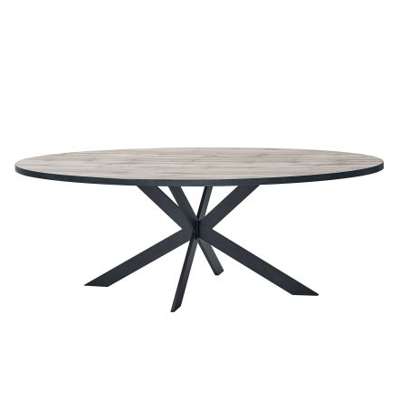 Table ovale CONSTANCE 220 cm avec pied central en métal