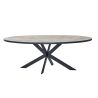 Table ovale CONSTANCE 220 cm avec pied central en métal