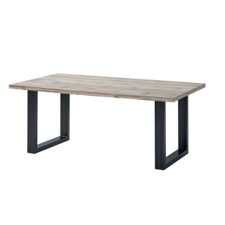 Table de repas CONSTANCE en 190 cm ou 220 cm avec pieds U en métal