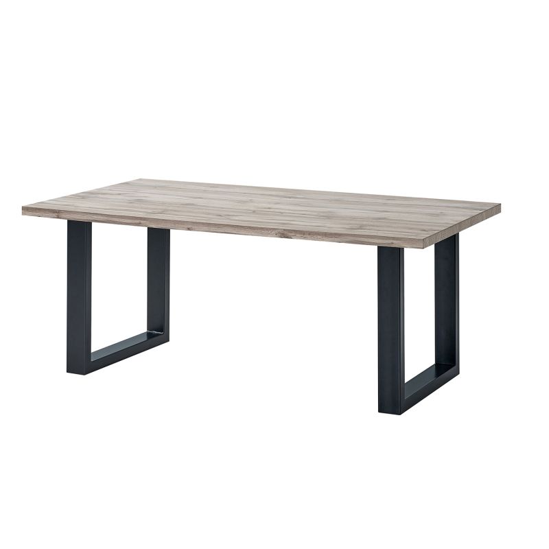 Table de repas CONSTANCE en 190 cm ou 220 cm avec pieds U en métal