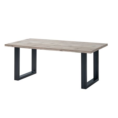 Table de repas CONSTANCE en 190 cm ou 220 cm avec pieds U en métal