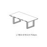 Table de repas CONSTANCE en 190 cm ou 220 cm avec pieds U en métal