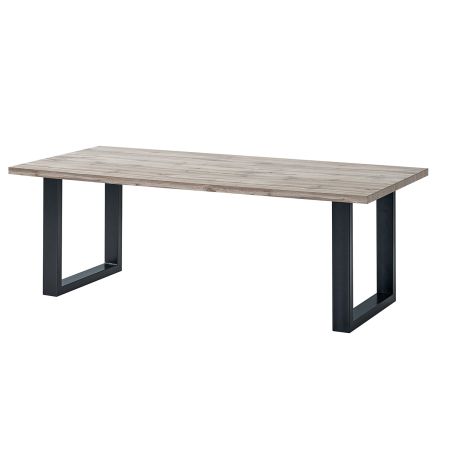 Table de repas CONSTANCE en 190 cm ou 220 cm avec pieds U en métal