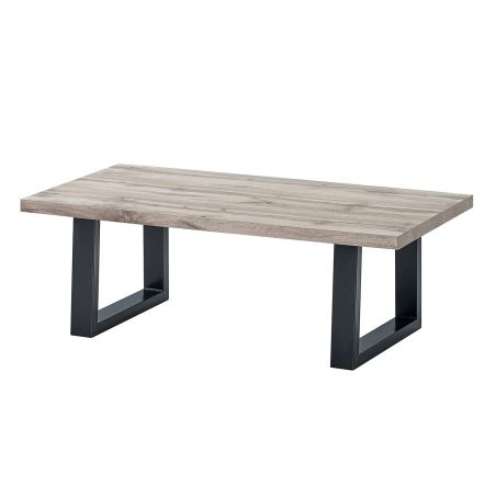 Table basse 130 cm CONSTANCE avec pieds U en métal