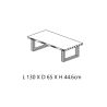 Table basse 130 cm CONSTANCE avec pieds U en métal