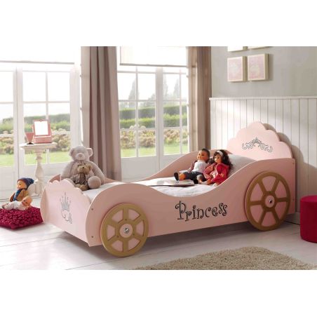 Lit voiture Princesse 90x200 cm rose