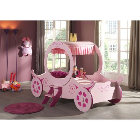 Lit carrosse de princesse Funny 90x200 cm rose