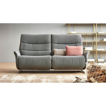 Canapé 3 places 197 cm en tissu CUMULY COMFORT 4051 avec 2 relax électriques de la marque HIMOLLA