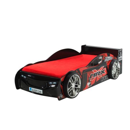 Lit voiture MRX rouge et noir 90x200 cm 