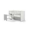 Lit combiné Dany avec bureau à roulettes blanc et gris