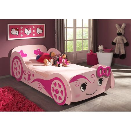 Lit voiture Pretty 90x200 cm rose