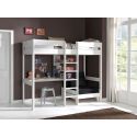 Lit surélevé Piny avec bureau et fauteuil 90x200 cm blanc
