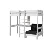 Lit surélevé Piny avec bureau et fauteuil 90x200 cm blanc