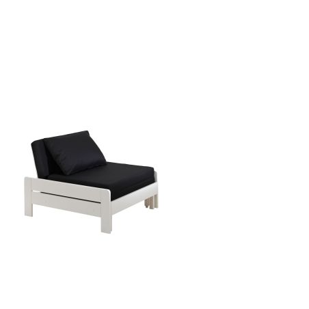Lit surélevé Piny avec bureau et fauteuil 90x200 cm blanc