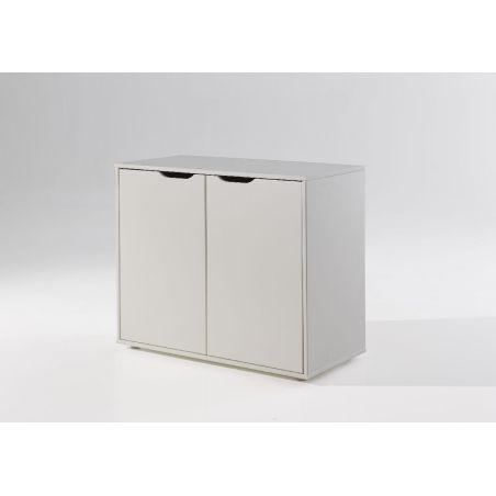 Commode Piny blanc à 2 portes pour lit enfant 85 cm 