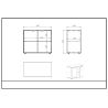 Commode Piny blanc à 2 portes pour lit enfant 85 cm 