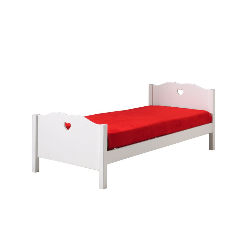 Lit enfant romantique Adora 90x200 cm blanc laqué