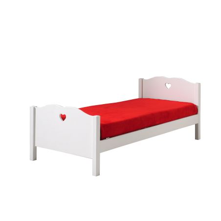 Lit enfant romantique Adora 90x200 cm blanc laqué