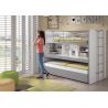 Lit mezzanine Dany blanc et gris H 161 cm