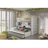 Lit mezzanine Dany blanc et gris H 161 cm