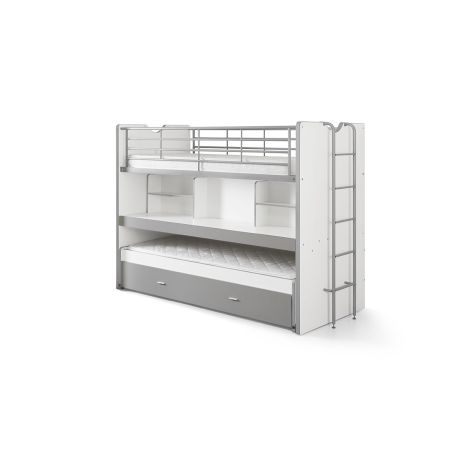Lit mezzanine Dany blanc et gris H 161 cm