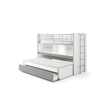Lit mezzanine Dany blanc et gris H 161 cm