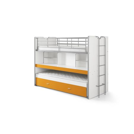 Lit mezzanine Dany blanc et orange H 161 cm