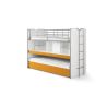 Lit mezzanine Dany blanc et orange H 161 cm