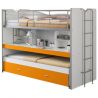 Lit mezzanine Dany blanc et orange H 161 cm