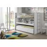 Lit mezzanine Dany blanc H 161 cm