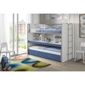 Lit mezzanine Dany blanc et bleu H 161 cm