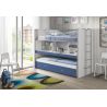 Lit mezzanine Dany blanc et bleu H 161 cm