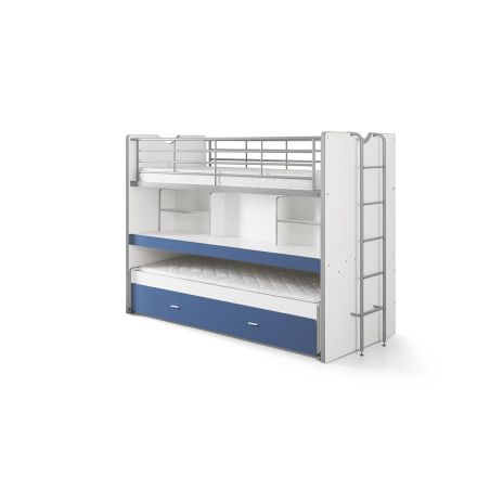 Lit mezzanine Dany blanc et bleu H 161 cm