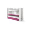 Lit mezzanine Dany blanc et fuchsia H 161 cm