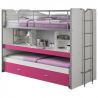 Lit mezzanine Dany blanc et fuchsia H 161 cm