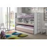 Lit mezzanine Dany blanc et rose H 161 cm