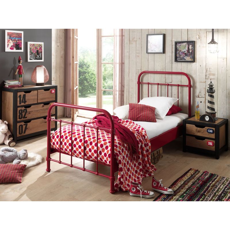 Lit enfant Chicago 90x200 cm rouge