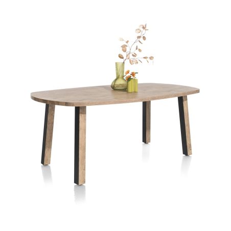 Pavarotti, table 180 x 108 cm - 4 pieds métal avec accents bois - Hendes and Hazel