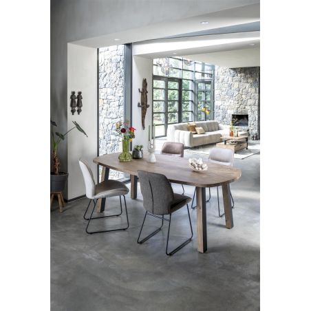 Pavarotti, table 180 x 108 cm - 4 pieds métal avec accents bois - Hendes and Hazel