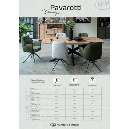 Pavarotti, table 210 x 108 cm - 4 pieds métal - Henders and Hazel