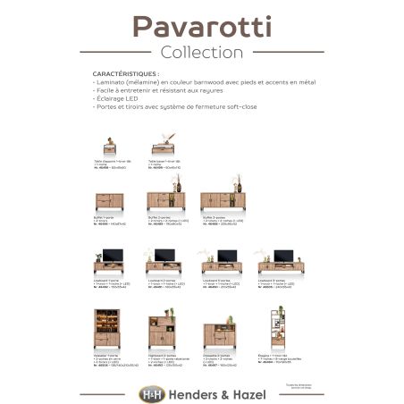 Pavarotti, table 210 x 108 cm - 4 pieds métal - Henders and Hazel