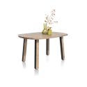 Pavarotti, table 130 x 110 cm - oval - 4 pieds métal avec accents bois - Hendes and Hazel