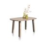 Pavarotti, table 130 x 110 cm - oval - 4 pieds métal avec accents bois - Hendes and Hazel